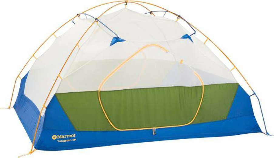 Tents * | 40%-70% Off Marmot Tungsten 4P Tent With Footprint Foliage/Dark Azure