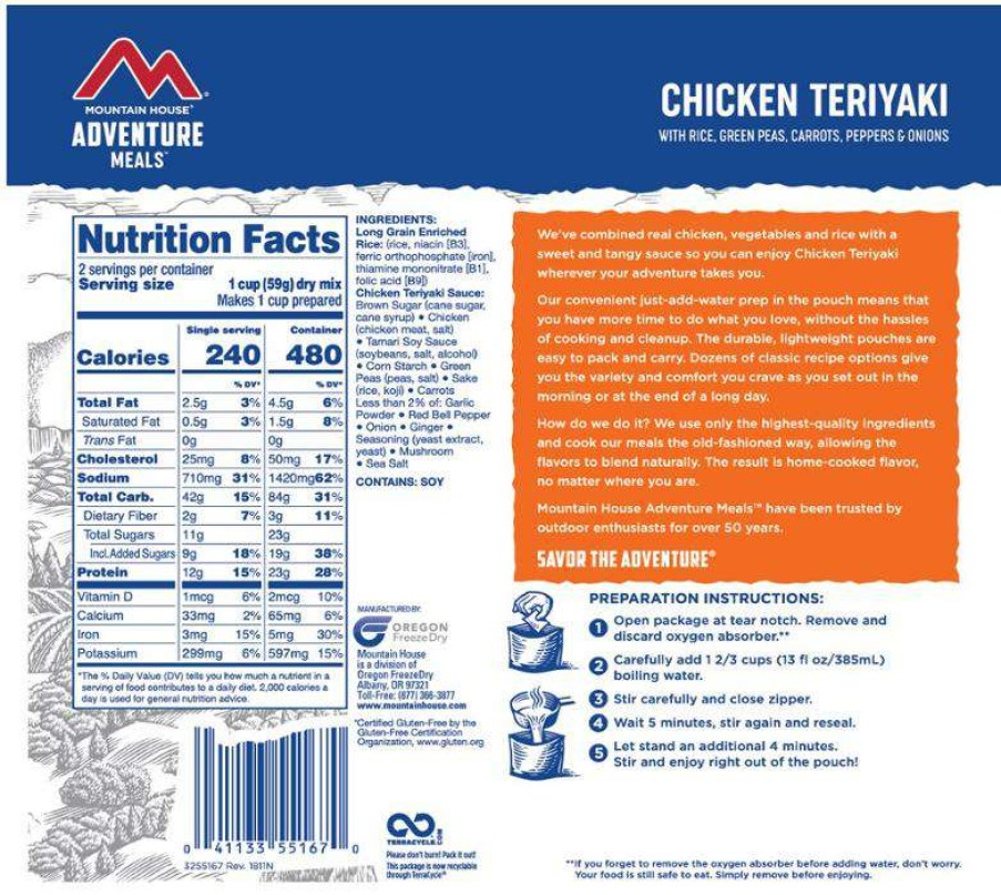 Camp Kitchen * | Online Mountain House Chicken Teriyaki With Rice 2 Servings