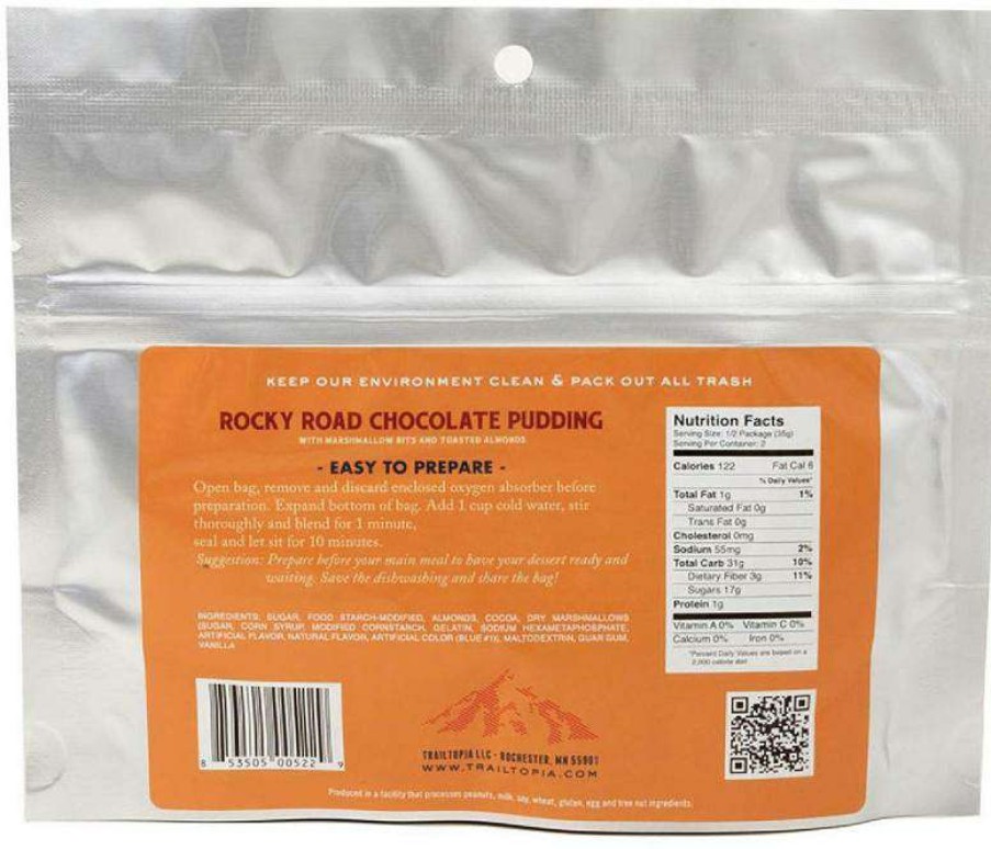 Camp Kitchen * | High Quality Trailtopia Rocky Road Chocolate Pudding 2 Servings