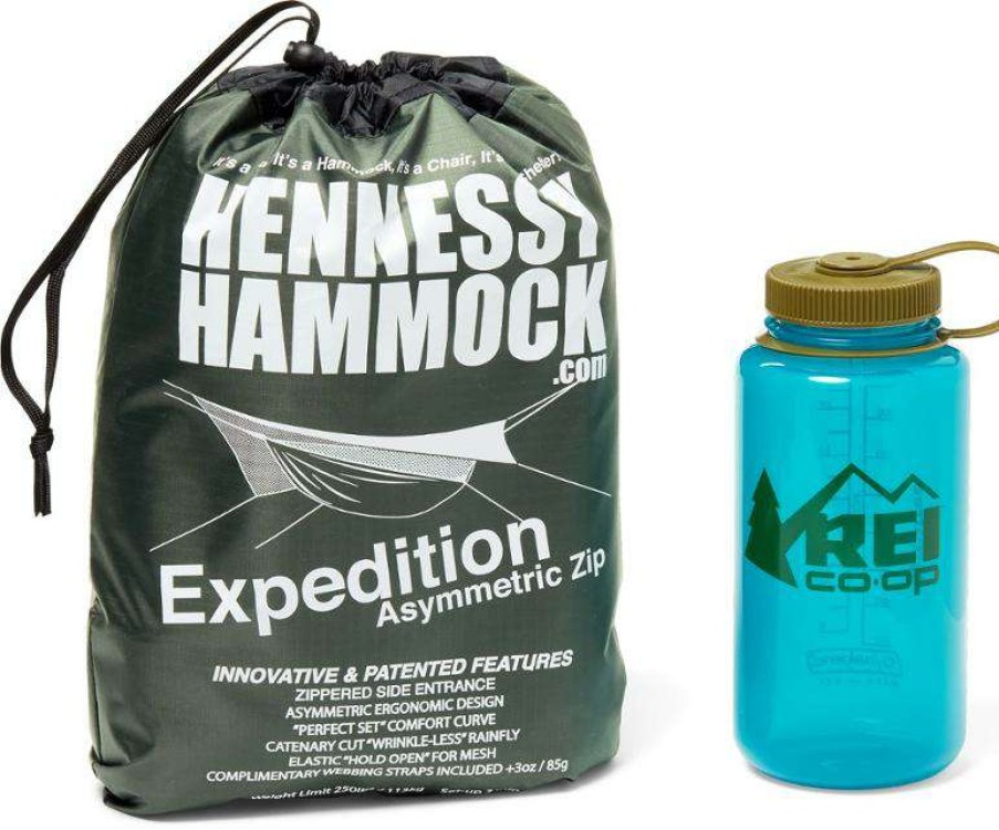 Camp Furniture * | Shop Hennessy Hammock Expedition Asym Zip Hammock Hunter Green