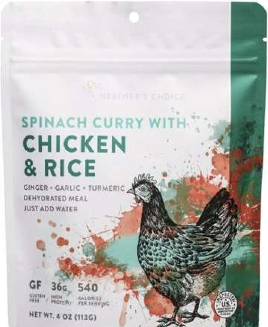 Camp Kitchen * | Outlet Heather'S Choice Spinach Curry With Chicken And Rice 1 Serving