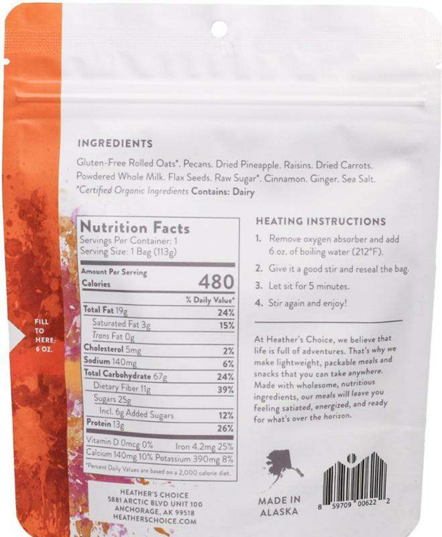 Camp Kitchen * | Shop Heather'S Choice Morning Glory Oatmeal 1 Serving