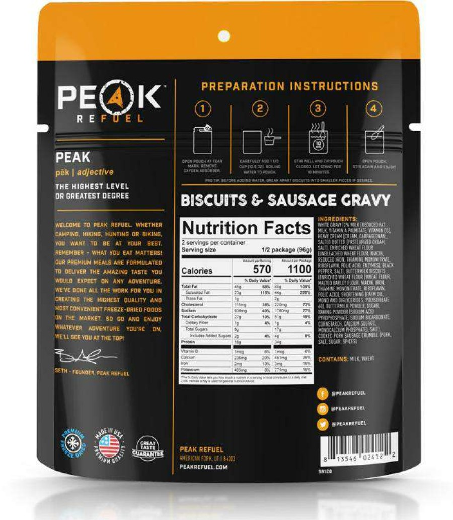 Camp Kitchen * | 40%-70% Off Peak Refuel Biscuits & Sausage Gravy 2 Servings