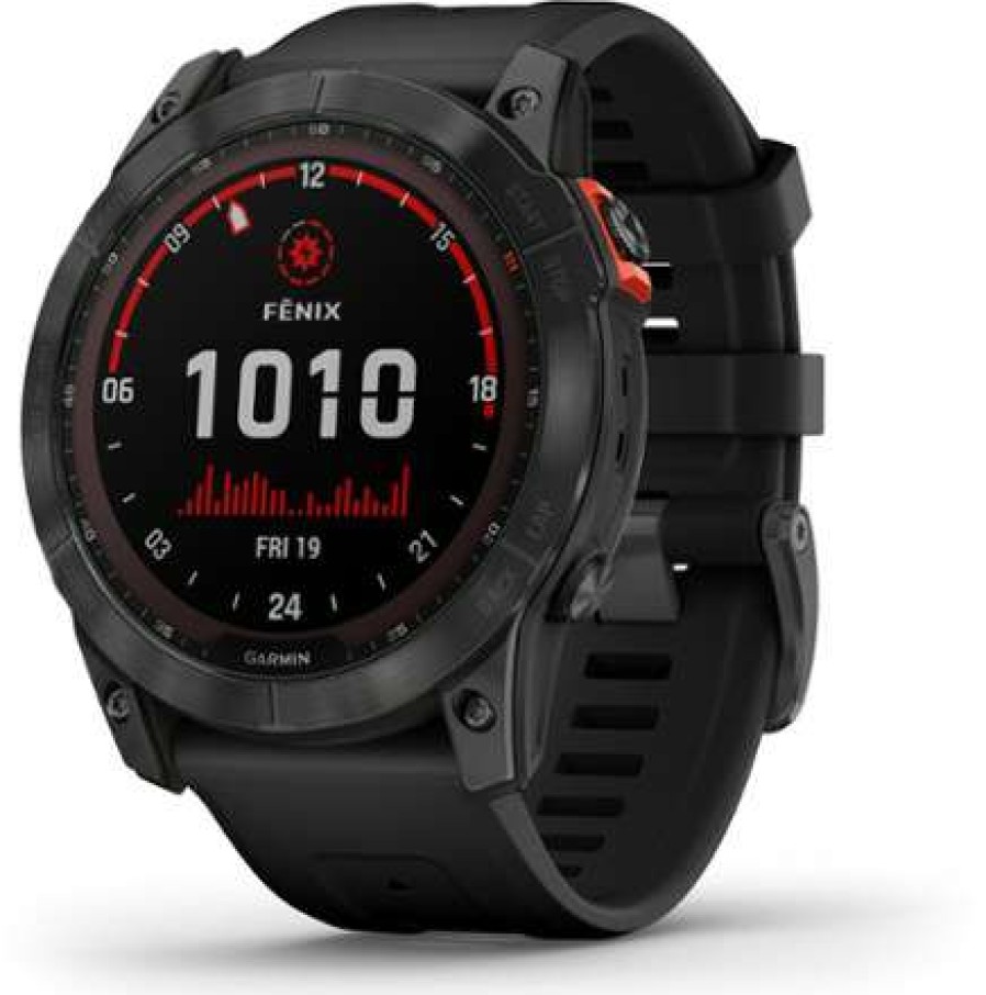 Camping And Hiking * | Outlet Garmin Fenix 7X Solar Multisport Gps Watch Slate Gray & Black Band