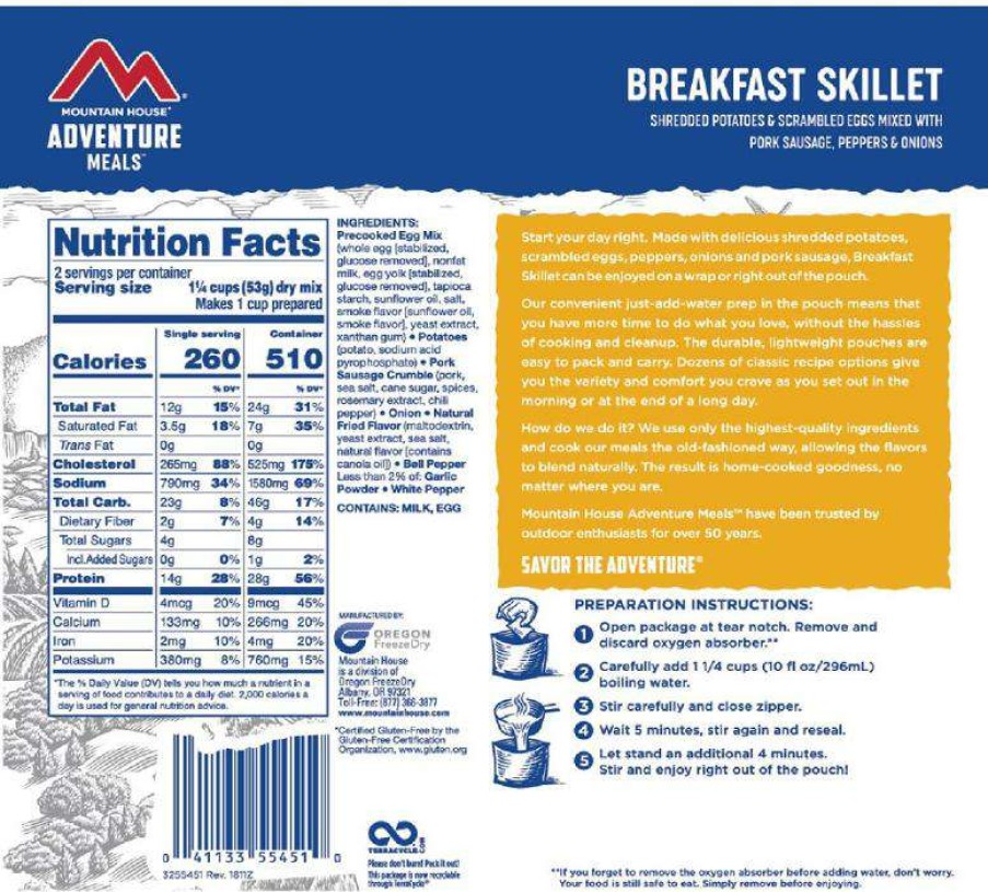 Camp Kitchen * | Online Mountain House Breakfast Skillet 2 Servings