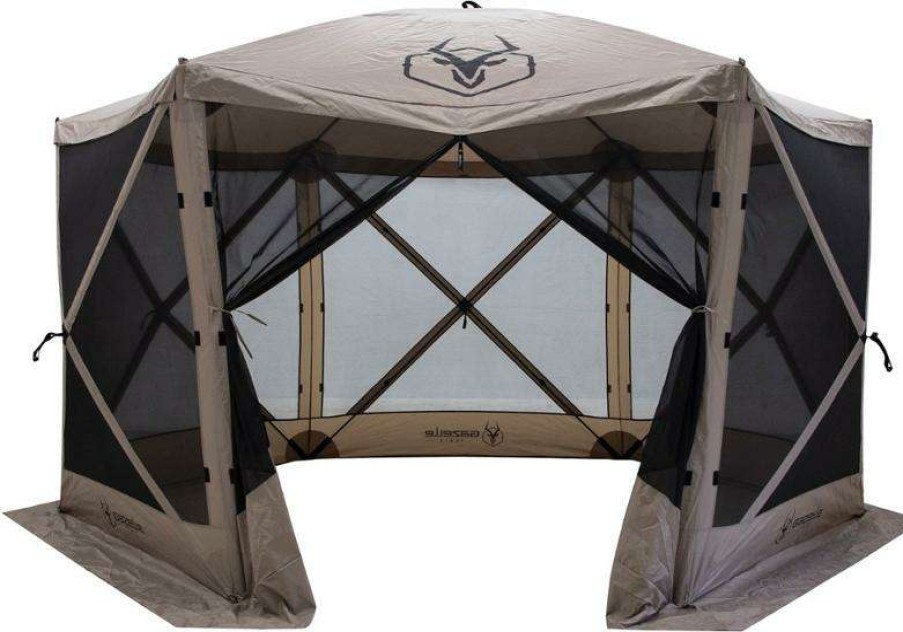 Tents * | Outlet Gazelle G6 6-Sided Screen Gazebo Desert Sand