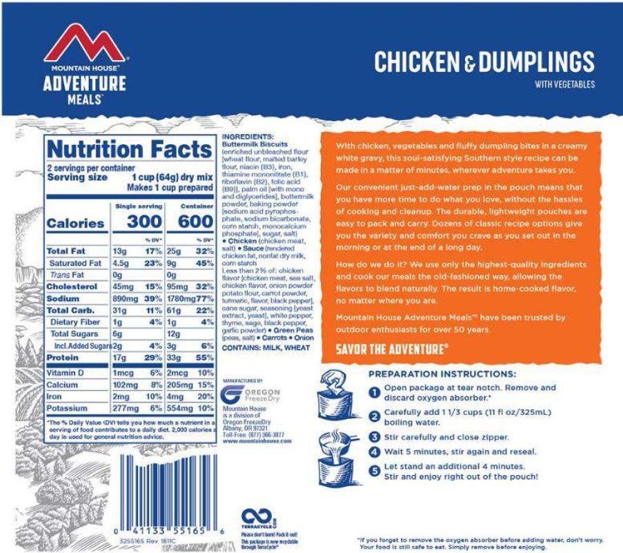 Camp Kitchen * | Cheaper Mountain House Chicken And Dumplings 2 Servings