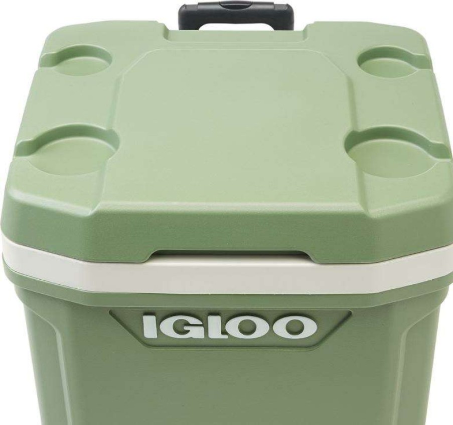 Camp Kitchen * | Cheaper Igloo Ecocool Roller Cooler 60 Qts. Sage Green