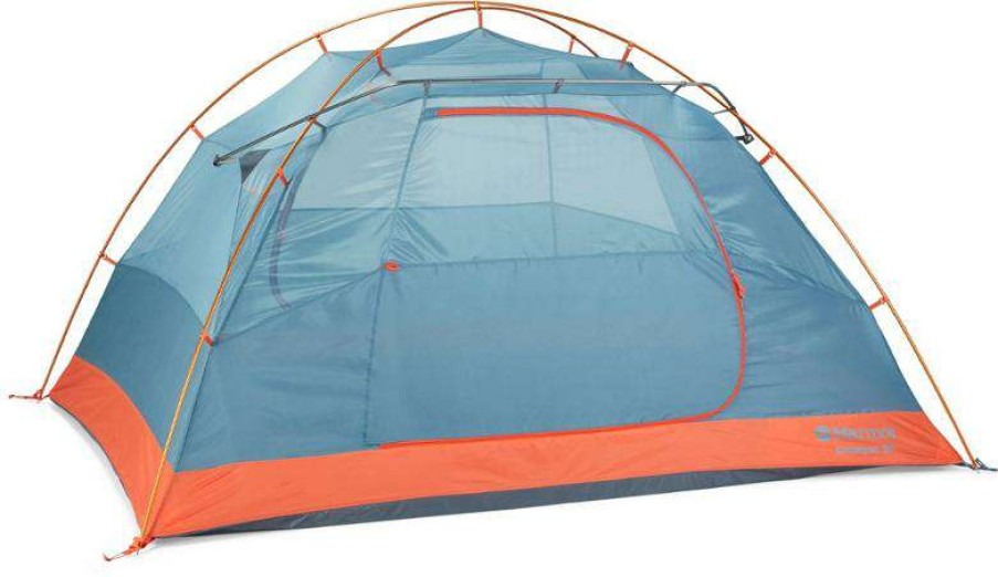 Tents * | Outlet Marmot Catalyst 2P Tent With Footprint Red Sun/Cascade Blue