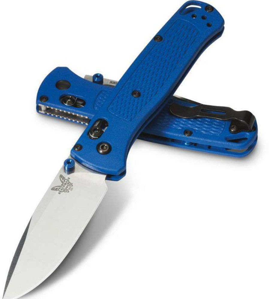 Camping And Hiking * | Cheaper Benchmade 535 Bugout Drop-Point Fine-Edge Knife Blue